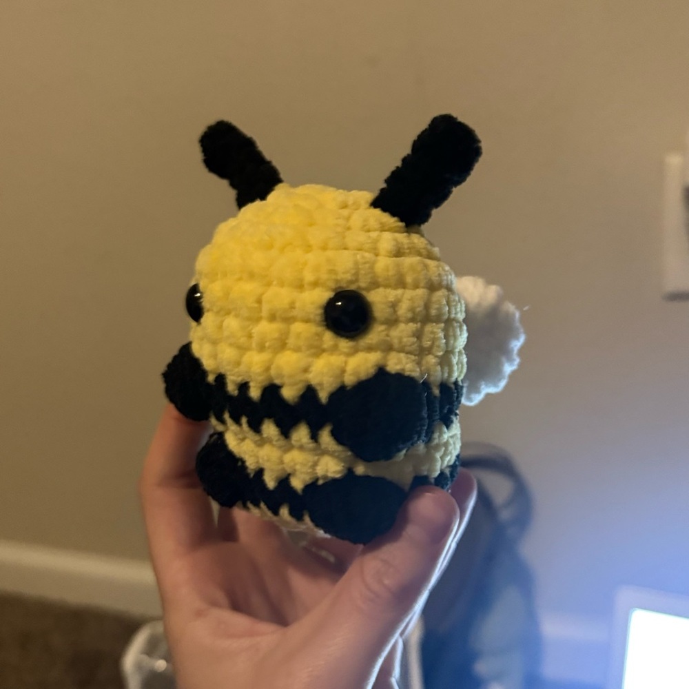 Handmade Yellow and Black Crochet Bee Plush